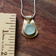 Load image into Gallery viewer, Light Aqua Blue Sea Glass Pendant
