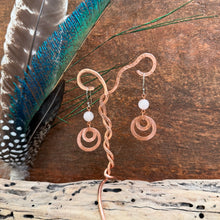 Load image into Gallery viewer, Rose Quartz Copper Dangle Earrings
