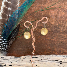 Load image into Gallery viewer, Textured Brass Disc Earrings
