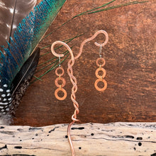 Load image into Gallery viewer, Mixed Metal Hammered Copper Circle Dangle Earrings-Trio

