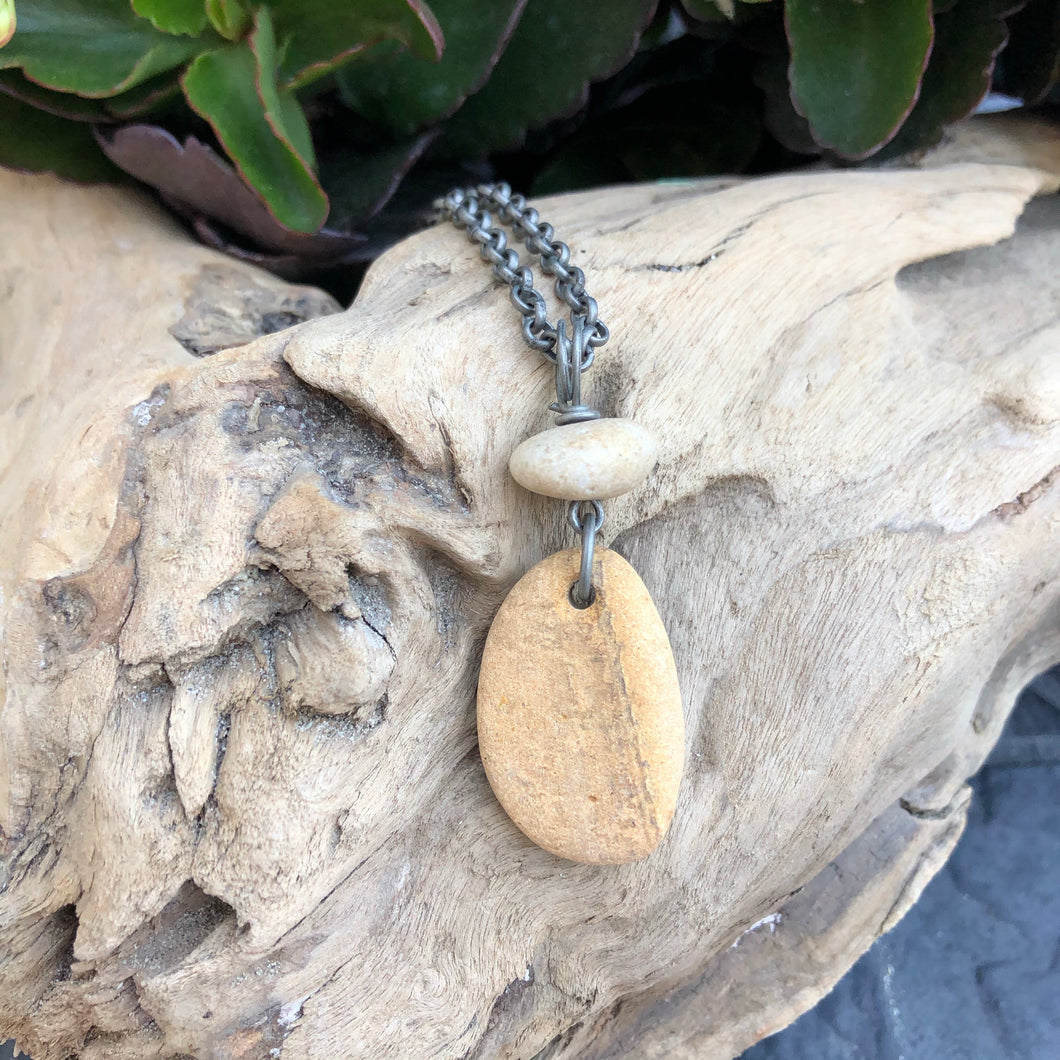 Natural Beach Stone Necklace