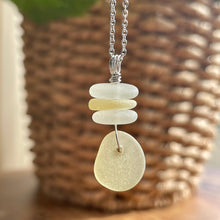 Load image into Gallery viewer, Gorgeous Rare Genuine Yellow and White Sea Glass Pendant
