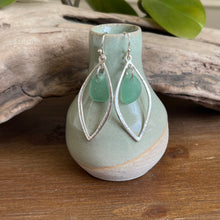 Load image into Gallery viewer, Aqua Blue Genuine Sea Glass Earrings
