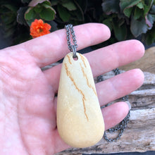 Load image into Gallery viewer, Large Gorgeous Beach Stone Long Pendant Necklace
