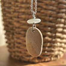 Load image into Gallery viewer, Gorgeous Beach Stone and Genuine Sea Glass Pendant Necklace
