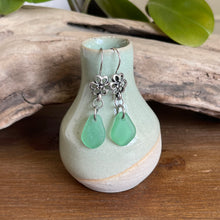 Load image into Gallery viewer, Pretty Green Genuine Sea Glass Earrings
