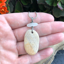 Load image into Gallery viewer, Gorgeous Beach Stone and Genuine Sea Glass Pendant Necklace
