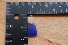 Load image into Gallery viewer, Rare Cobalt Blue and White Genuine Sea Glass Pendant
