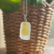 Load image into Gallery viewer, Gorgeous Rare Stacked Genuine Yellow and White Sea Glass Pendant
