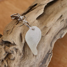 Load image into Gallery viewer, Twisty White Genuine Seaglass Keychain
